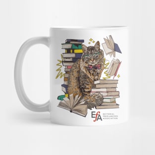 Stet Cat with Books Mug